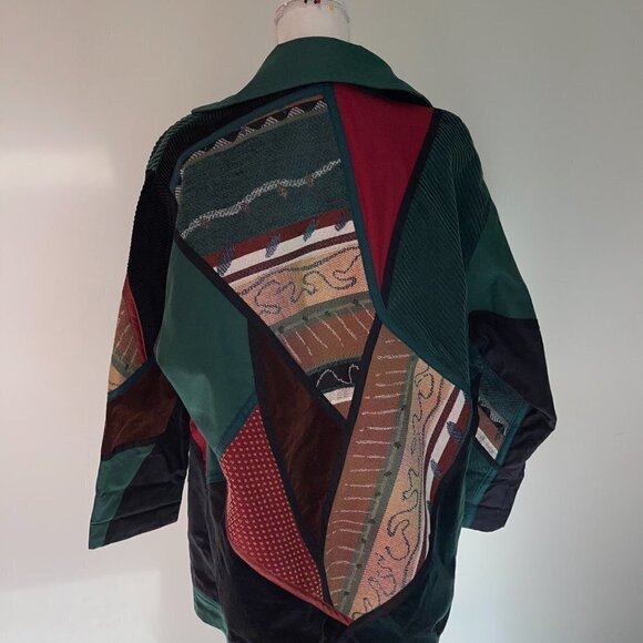 Solveig Open Jacket Size Large L Womens Reversible Canvas Patchwork Cape Town - Picture 14 of 14